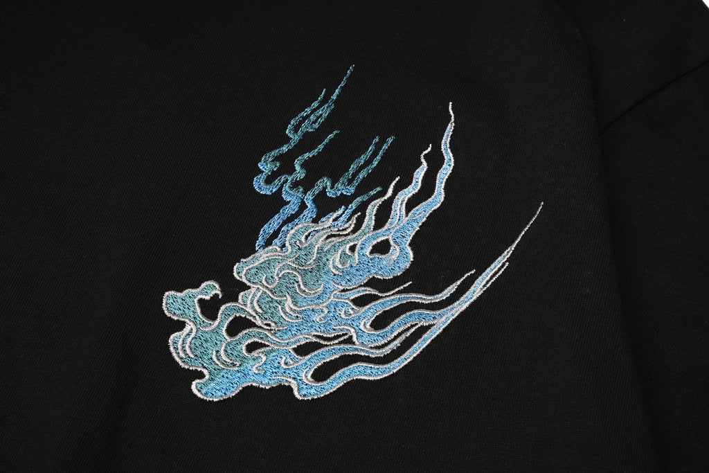 Reaper unit worldwide ET9817 Flaming White Tiger Embroidered Tee