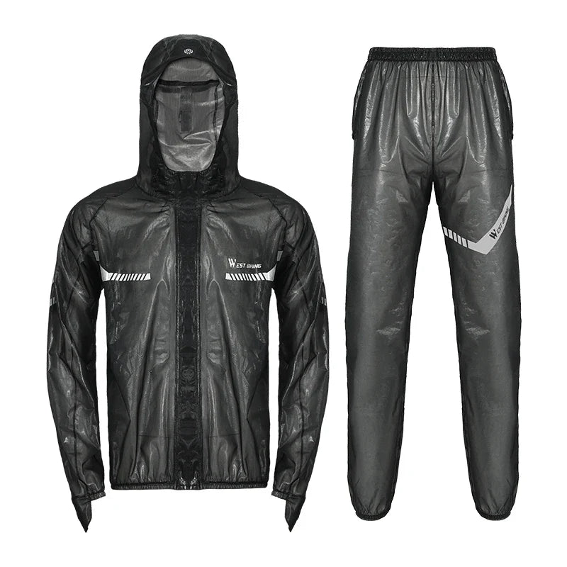WEST BIKING Cycling Raincoat Waterproof Windproof Raincoat Reflective MTB Road Bike Cycling Jacket Pants Suit Men Women Clothes