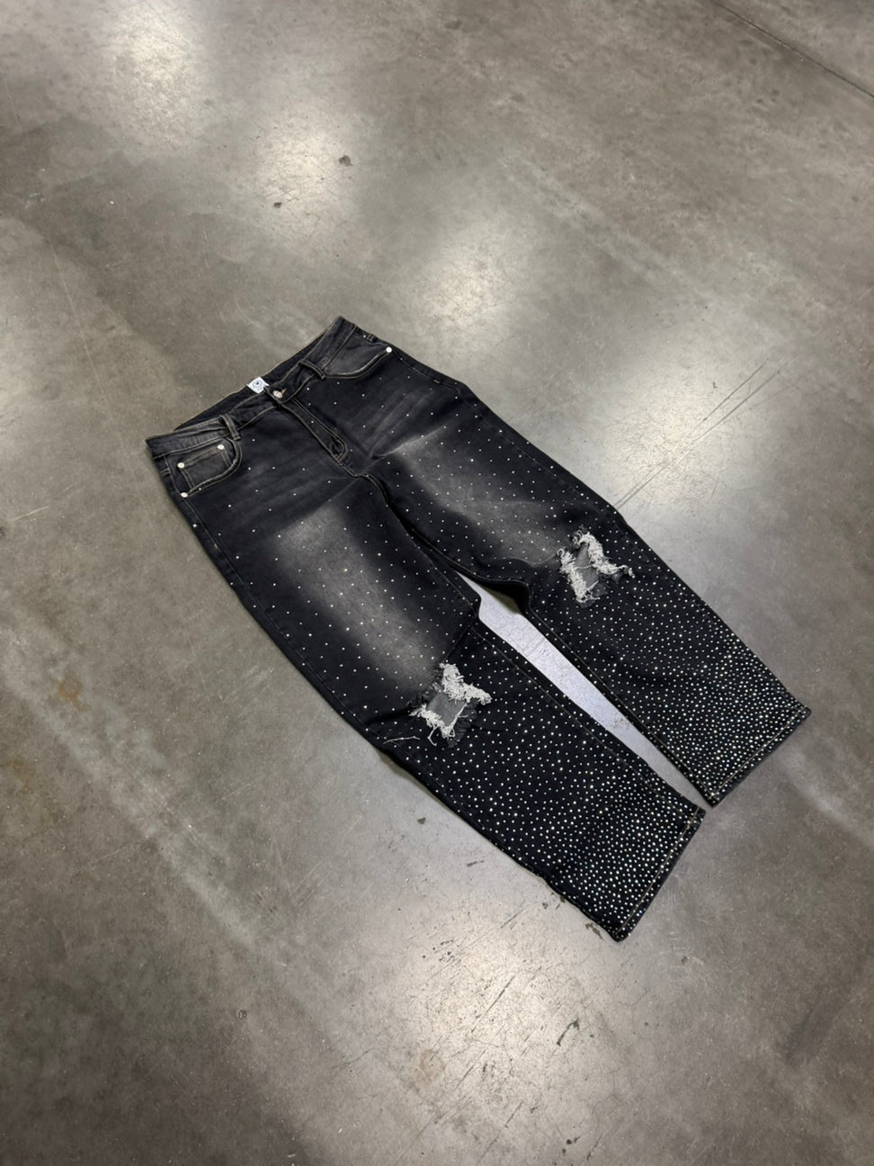 "Reaper unit worldwide Capri" Rhinestone Denim