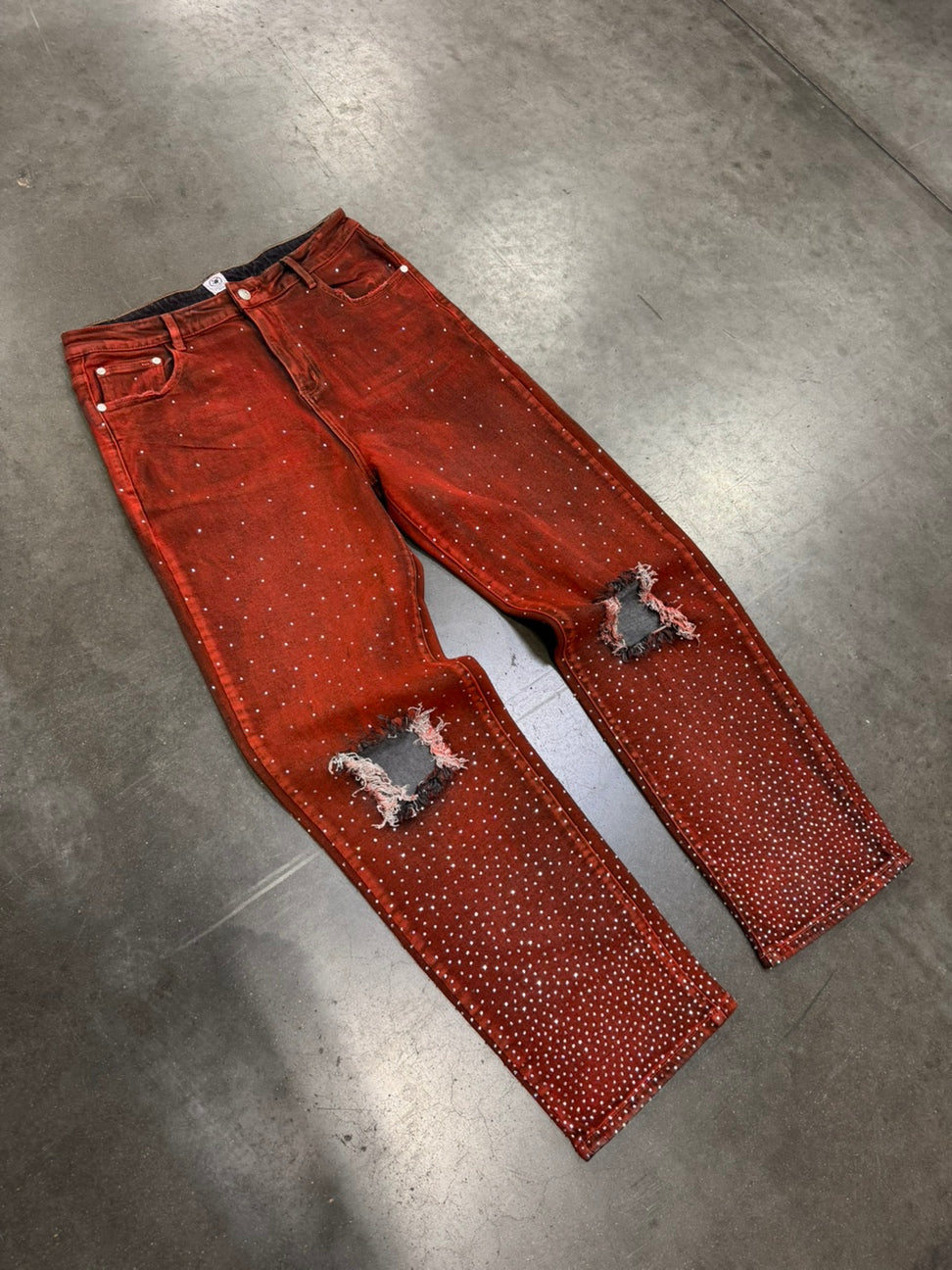 "Reaper unit worldwide Capri" Rhinestone Denim
