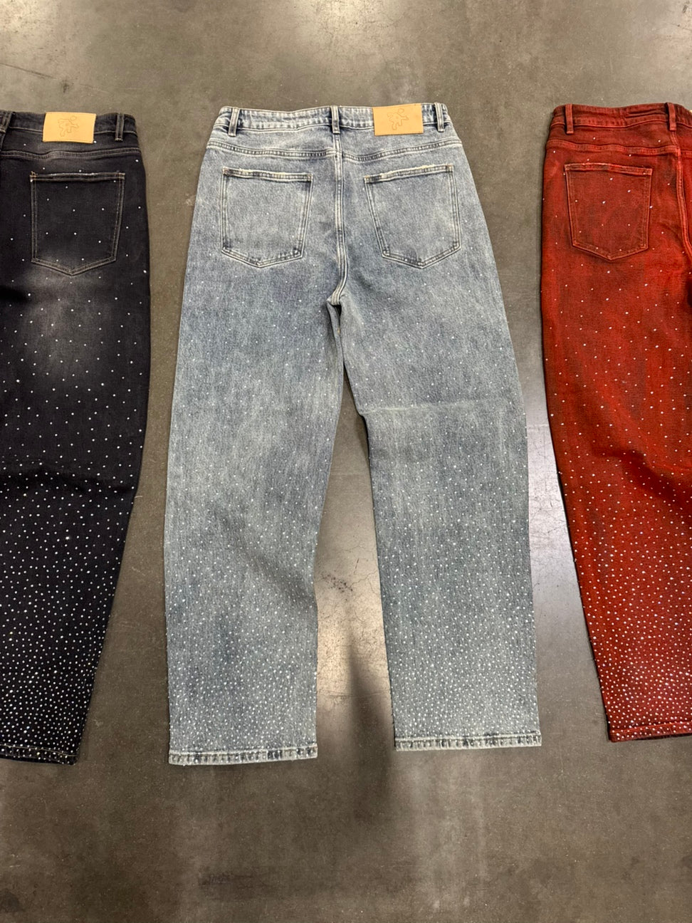 "Reaper unit worldwide Capri" Rhinestone Denim