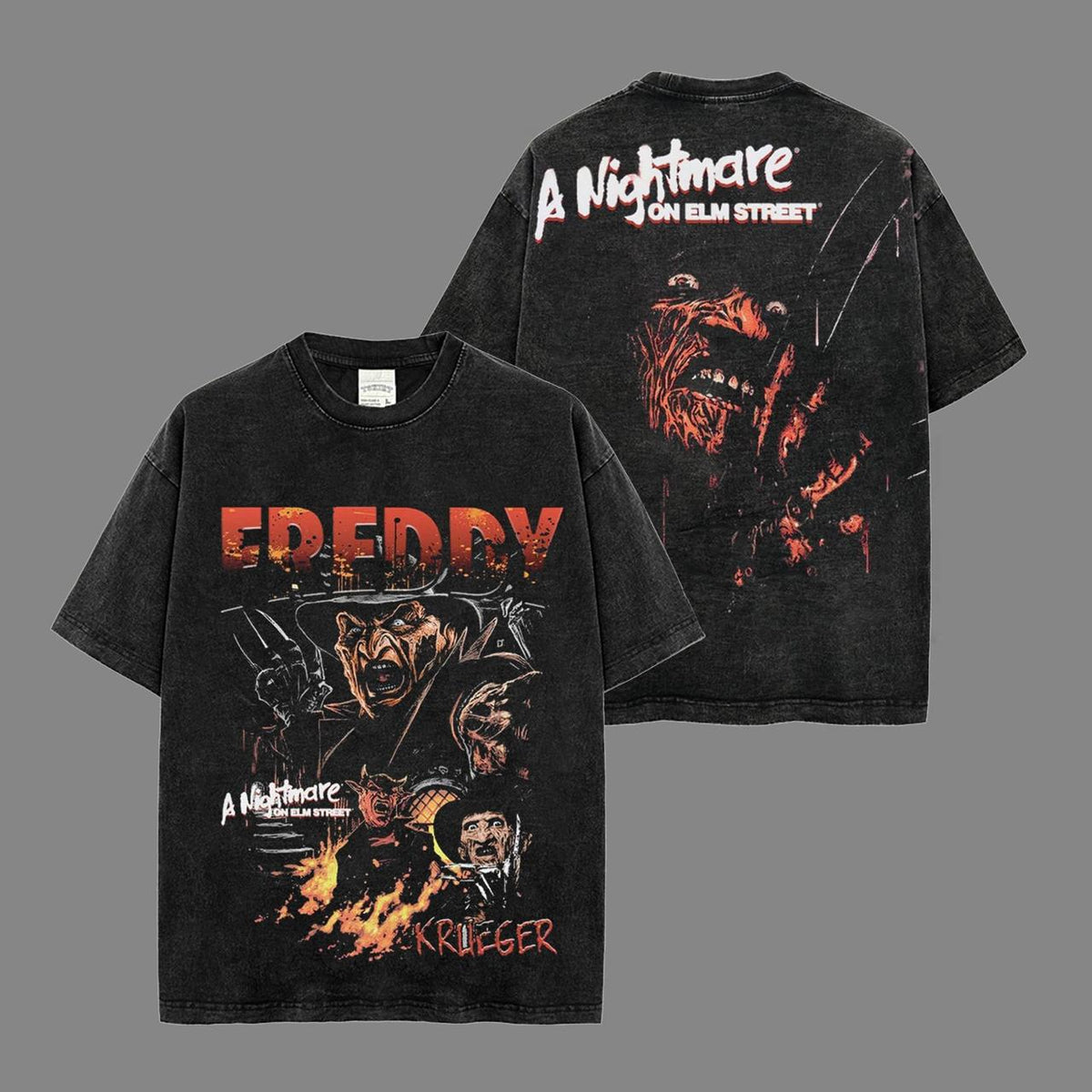 Freddy A Nightmare Horror Funny – Washed Tee Cotton Menswear Top  | SEP 18