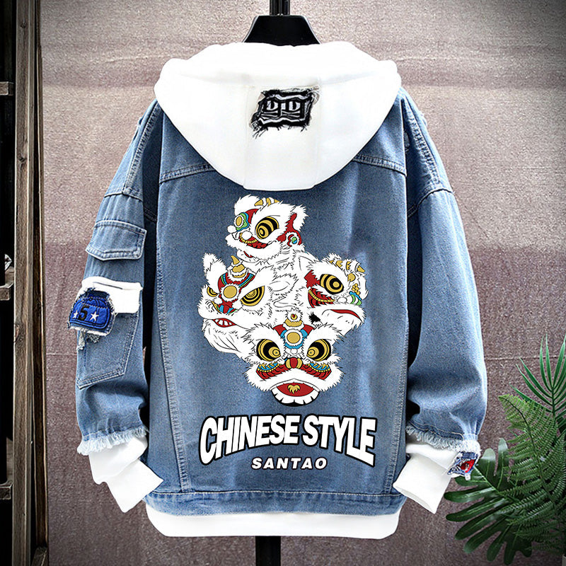 Spring New Arrival Fashion Chinese Style Chinese Fad Xingshi Couple Clothes Teen Coat Thin Hoodie Men