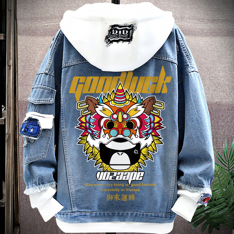 Spring New Arrival Fashion Chinese Style Chinese Fad Xingshi Couple Clothes Teen Coat Thin Hoodie Men