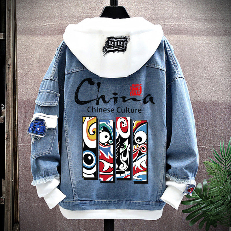 Spring New Arrival Fashion Chinese Style Chinese Fad Xingshi Couple Clothes Teen Coat Thin Hoodie Men