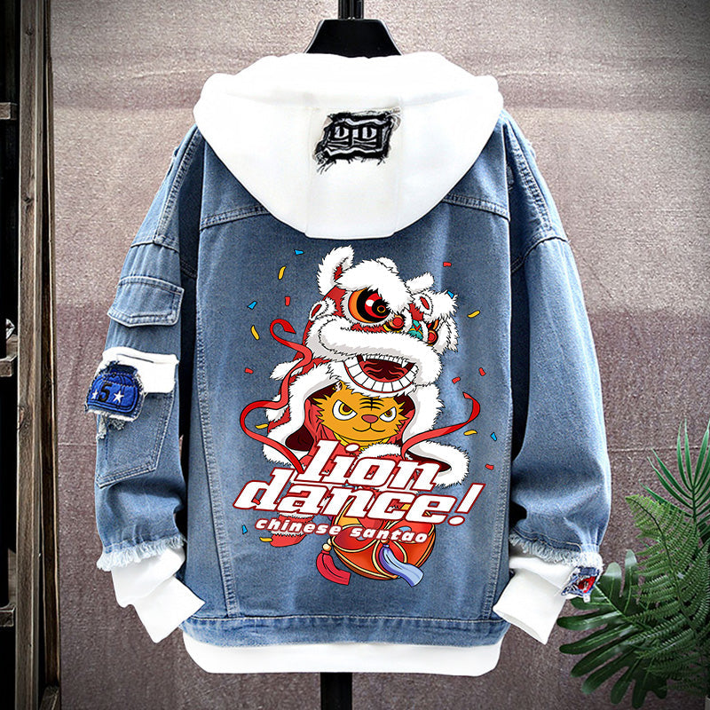 Spring New Arrival Fashion Chinese Style Chinese Fad Xingshi Couple Clothes Teen Coat Thin Hoodie Men