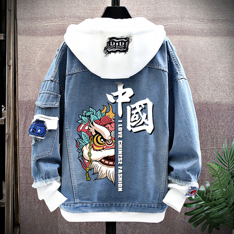 Spring New Arrival Fashion Chinese Style Chinese Fad Xingshi Couple Clothes Teen Coat Thin Hoodie Men