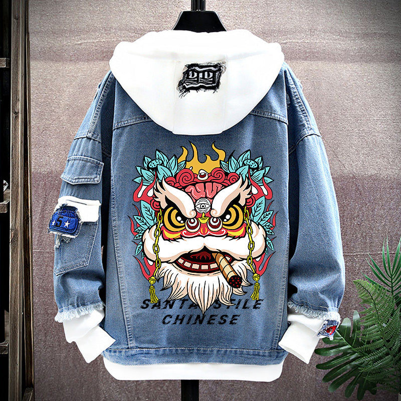 Spring New Arrival Fashion Chinese Style Chinese Fad Xingshi Couple Clothes Teen Coat Thin Hoodie Men