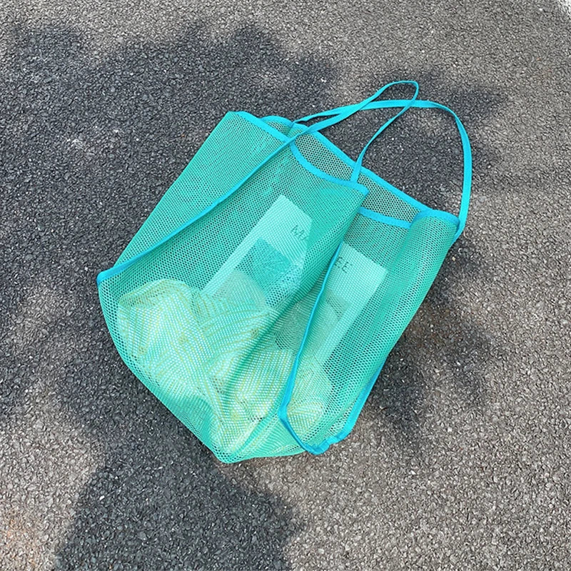 Fashion Mesh Hollow Out Handbag Design Beach Travel Package For Women Shoulder Bag Large Capacity Female Summer Shopping Totes