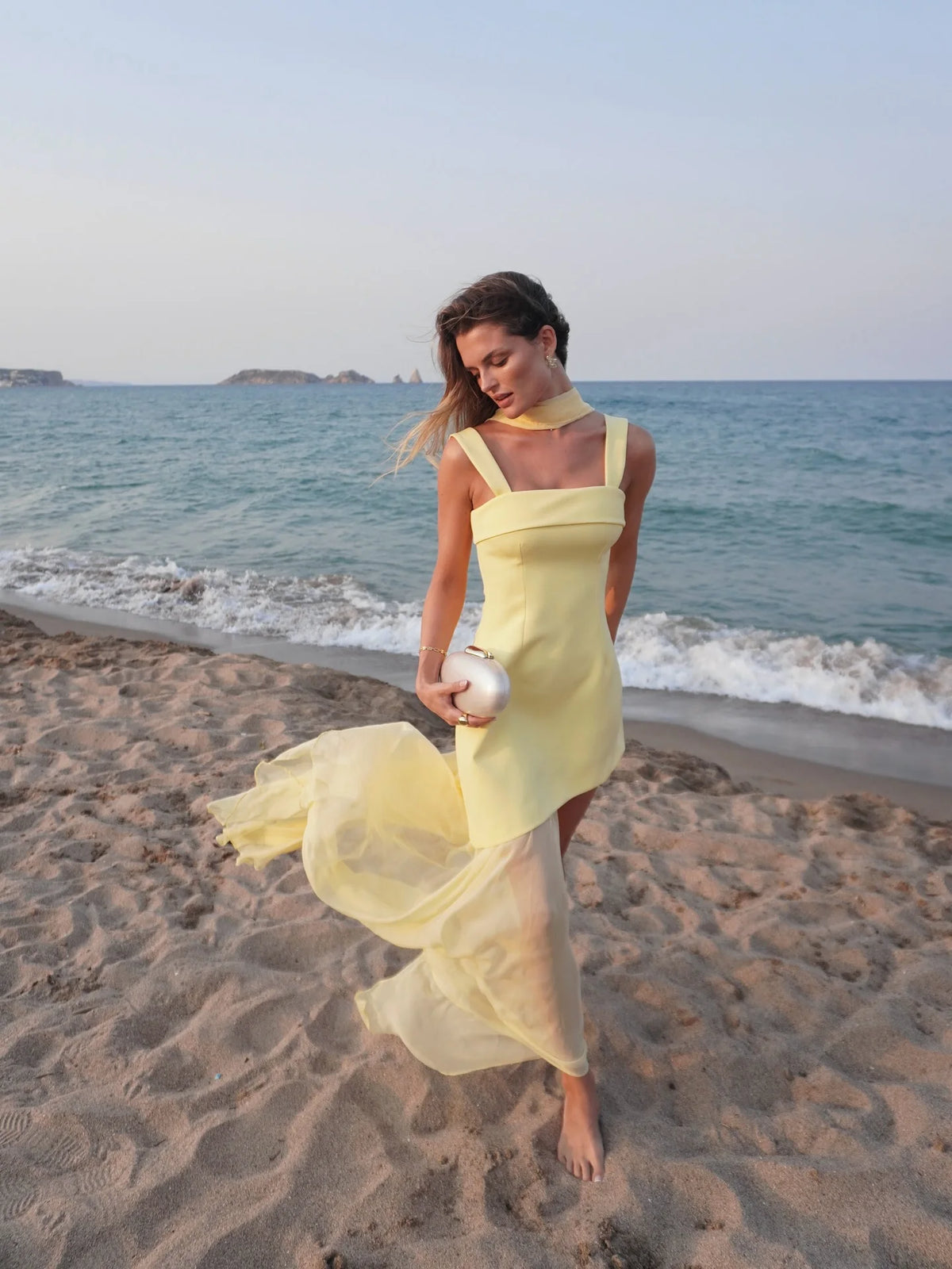 Elegant Women's Strapless Ribbon Long Dress Vintage Mesh Patchwork Corset Maxi Dresses Summer Evening Wedding Guest White Yellow