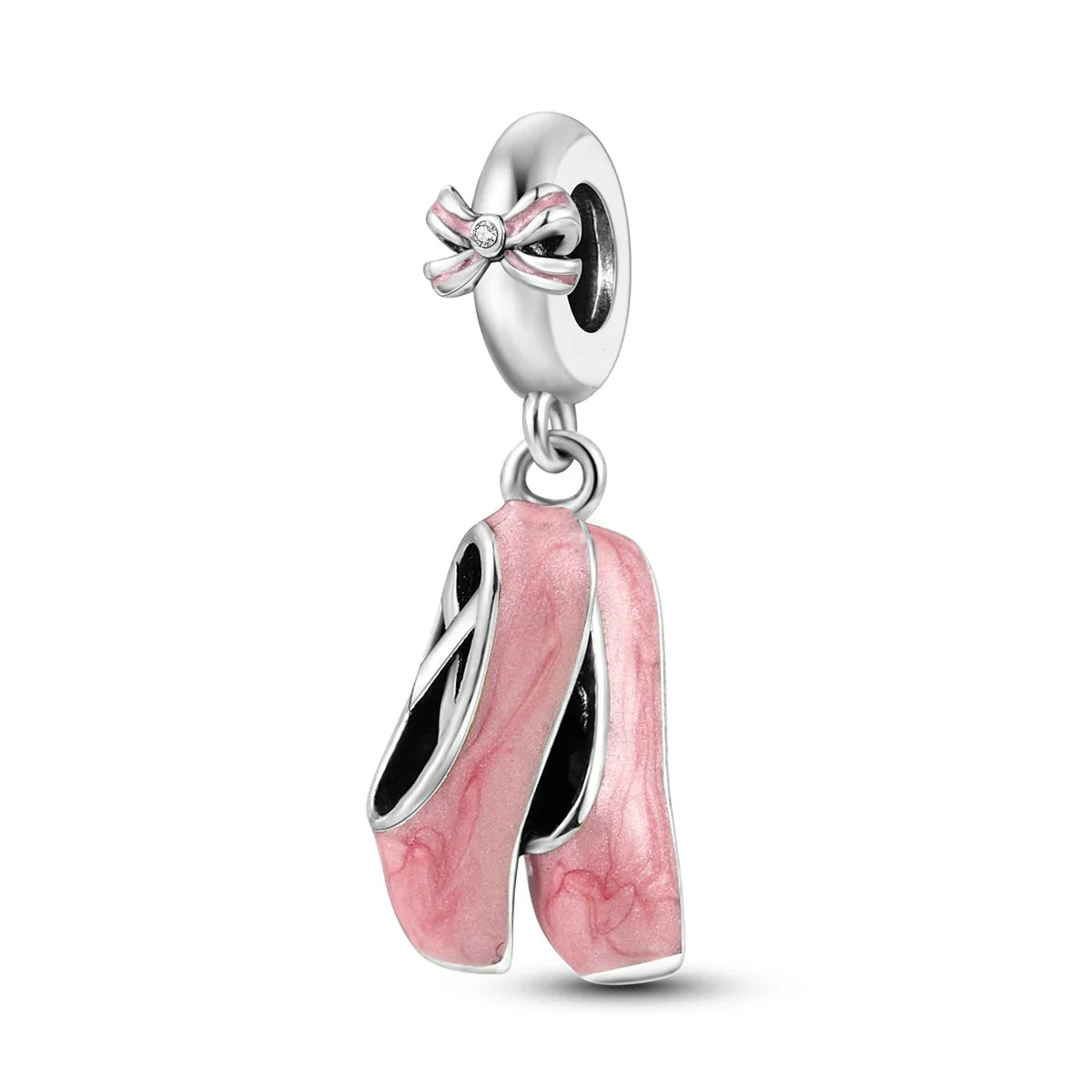 Fit Original Bracelet 925 Silver Ballet Girl Red High Heels Charms Pendants For Women Jewelry Making Gift