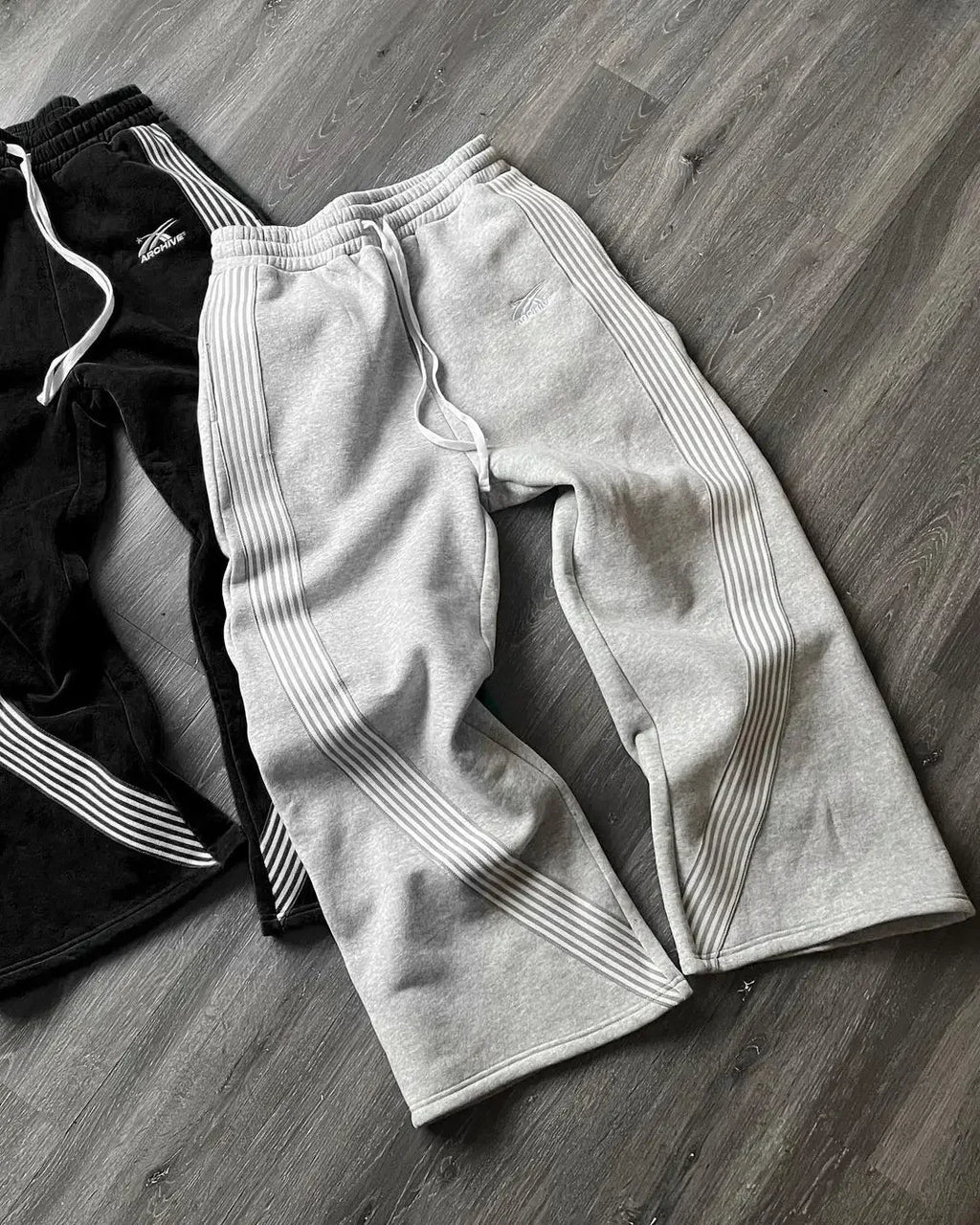 Reaper unit worldwide Y2k Gray Casual Pants Vintage Functional Tactical Men's Women's Premium Jogging Wide Leg Pants Drawstring Streetwear Sweatpants
