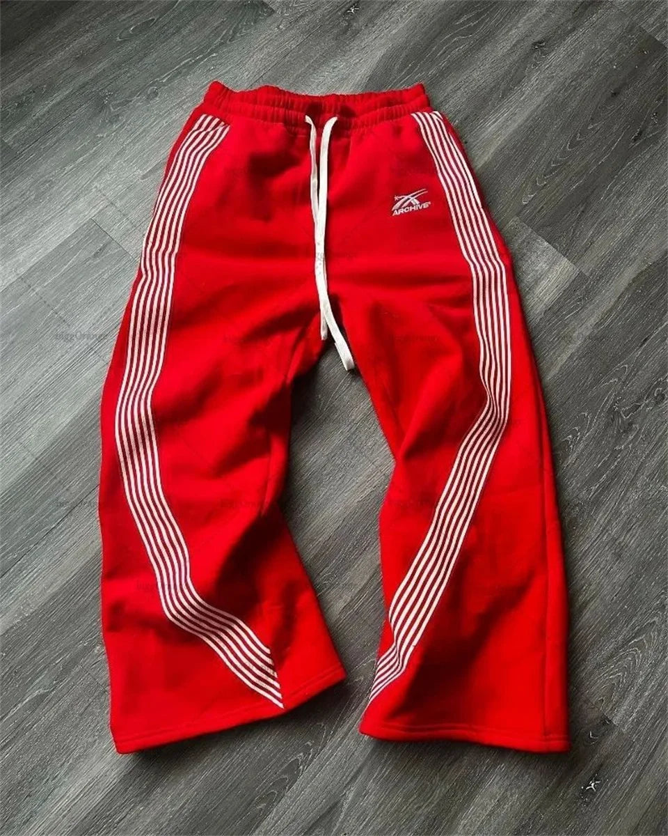 Reaper unit worldwide Y2k Gray Casual Pants Vintage Functional Tactical Men's Women's Premium Jogging Wide Leg Pants Drawstring Streetwear Sweatpants