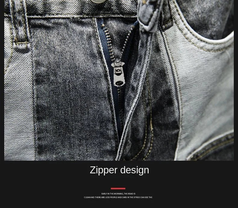 Reaper unit worldwide Streetwear 90s Slim Cowboy Grey Stretch Work Wear Splice Long Pants Man