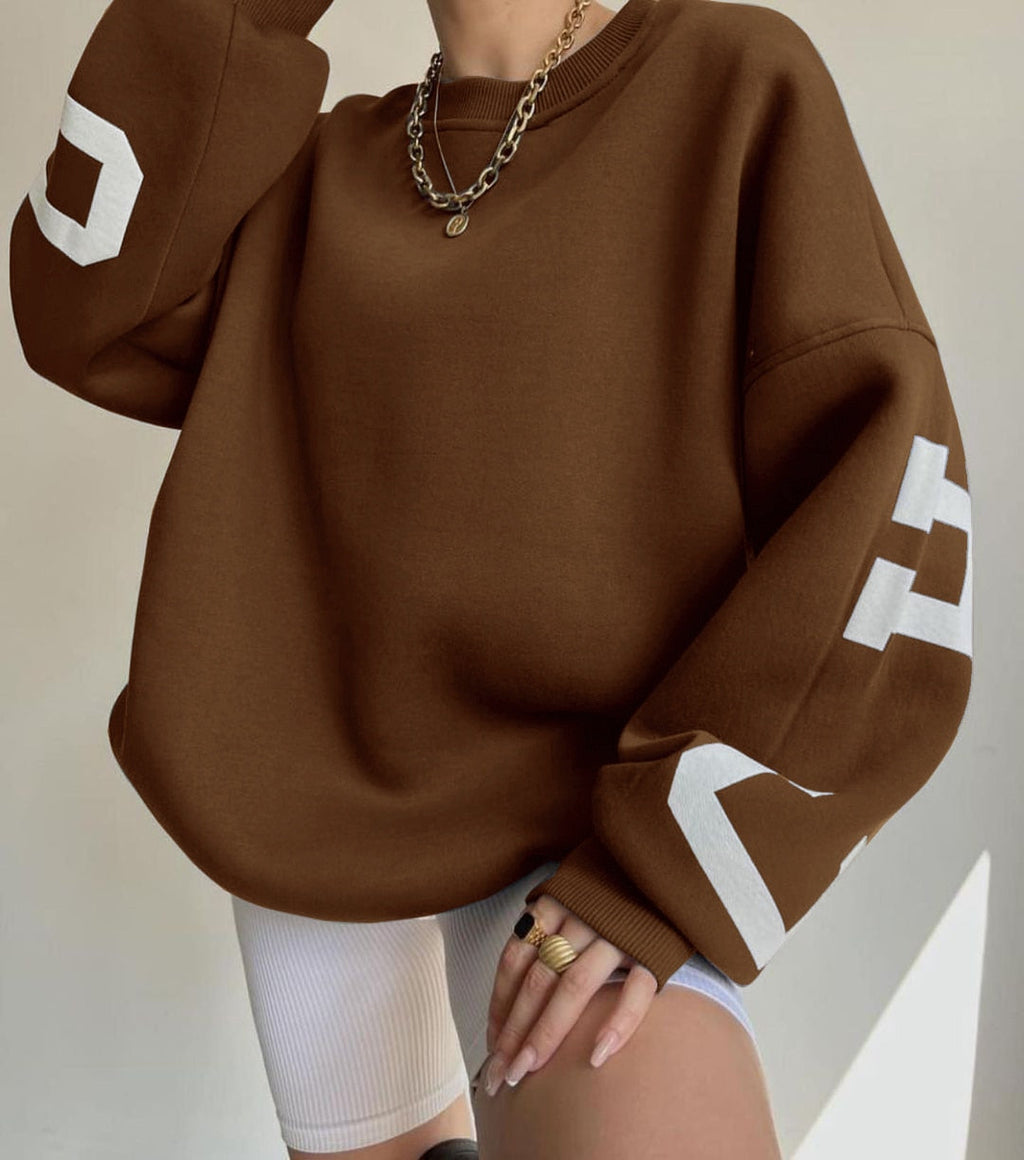 Reaper unit worldwide Casual Letters Print Sweatshirt Women Long Sleeve Loose Hoodies Y2k Streetwear