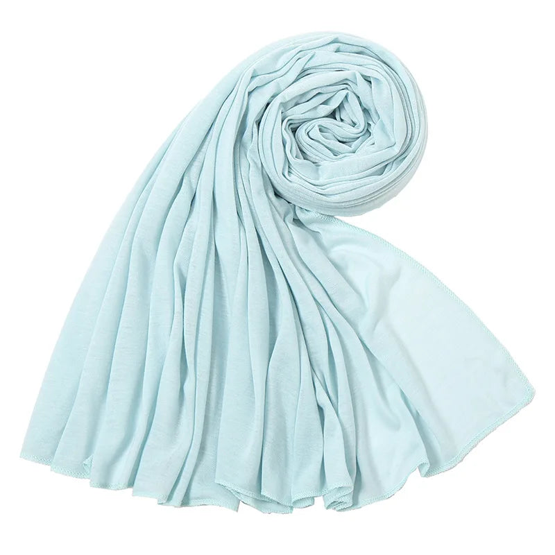 Hot Muslim Fashion Woman Soft Hijabs Scarf Shawl Plain Cotton Jersey Scarves Turban Women Long Shawls Head Wrap Headband Abaya