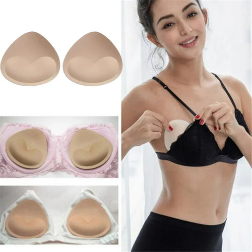 1pair Thick Sponge Bra Pads for Women Swimsuit Breast Push Up Breast Enhancer Removeable Bra Pads Inserts Cups Bra Accessories