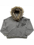 Autumn/Winter Y2k Women Aesthetic Harajuku Faux Fur Collar Hoodies Clothes Graphic Hip Hop Punk Gothic Zip Up Hoodies 2025 new