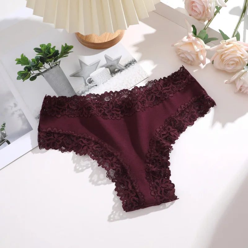 Women Cotton Panties Lace Female Sexy Briefs Pantys Ladies Breathable Underwear Girls S-XL Intimates Lingerie Soft Thongs Panty