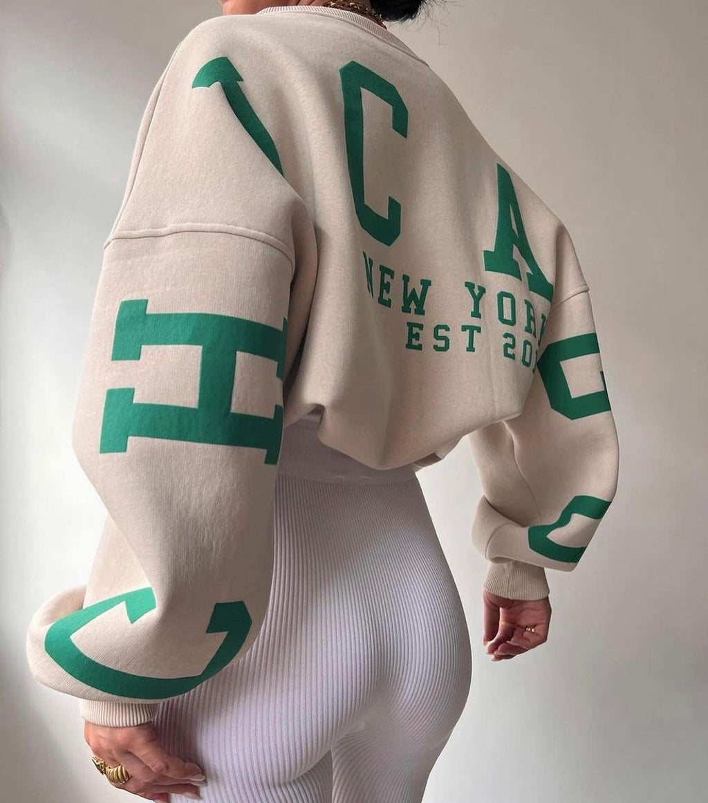 Reaper unit worldwide Casual Letters Print Sweatshirt Women Long Sleeve Loose Hoodies Y2k Streetwear