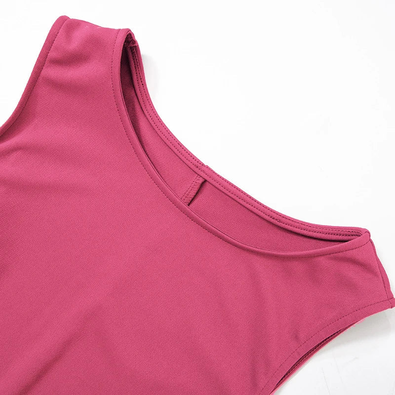 Woman Dress Sleeveless Knit Slim A-Line Female O-Neck Seveless Mini Dresses Sheath 2024 Summer Clothing Streetwear Y2K Qtraf2411