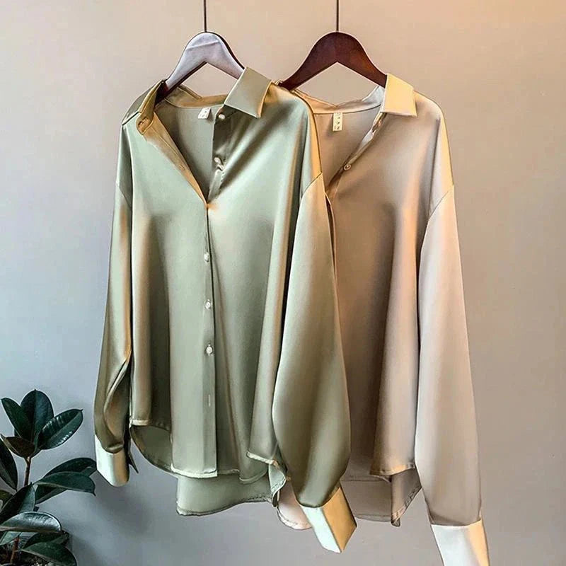 2025Spring Shirt And Blouses New Sweater Cardigans Woman Top Knitted Korean Long Sleeve Lapel Button Elegance Sweet Casual Coats