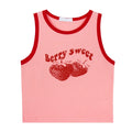 2024 Pink Print Y2k Tank Top Summer Off Shoulder O Neck Sleeveless Fashion 90s Vintage Crop Tops Women Casual Sexy