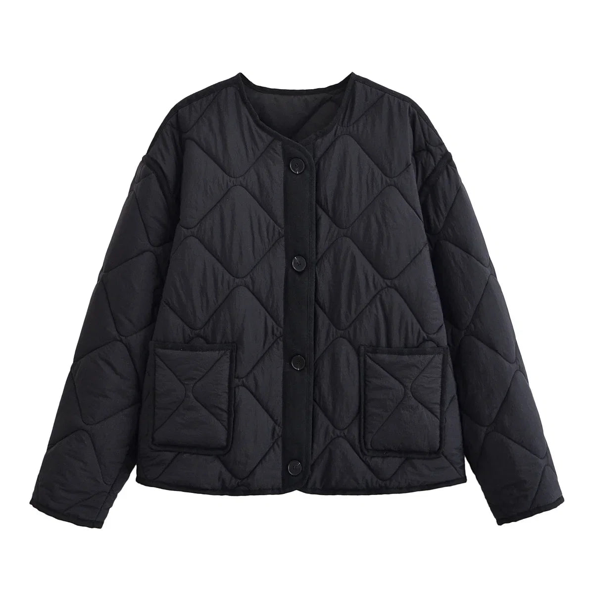 Nlzgmsj Autumn Winter Women's Solid Single-breasted O-Neck Jacket Fashion  Long Sleeve Coat  Street Casual  Short  Jacket