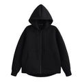 HH Autumn Women Gray Jacket With Hood Long Sleeve Big Pocket Zipper Jacket Coat Woman Loose Casual Outerwear Coat Tops