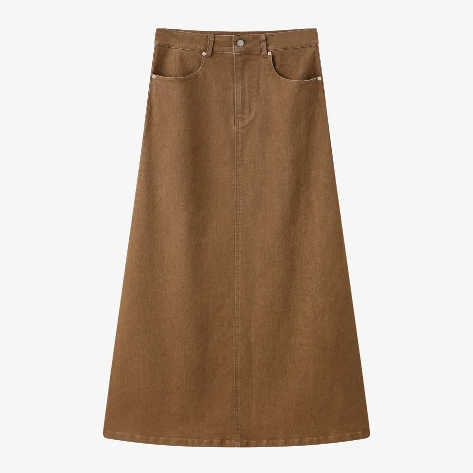 AS SS26  stretch denim skirt fashion lady wear elastic fabric ( waist expands about 2-3cm)