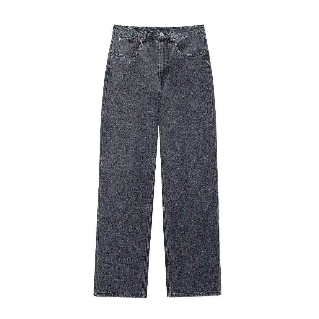 HH Jeans For Women Fashion Vintage Holes Decorated Denim Pant Patchwork High Waist Trousers Y2K 2024 High Street Lady Jeans