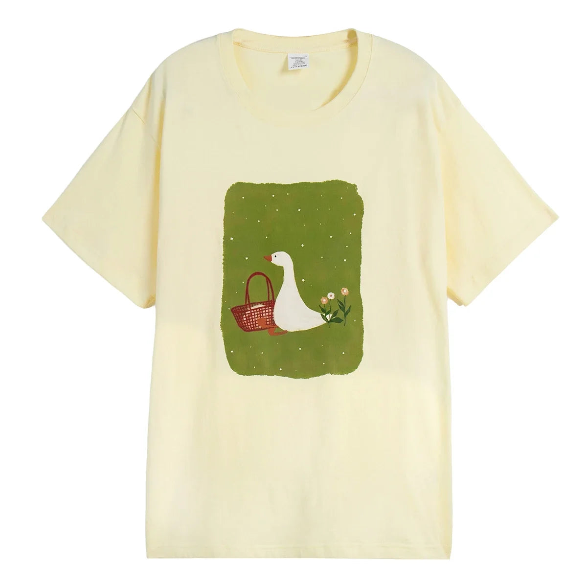 Sumuyoo Cotton Women's Fashionable Printed T-shirt Casual Vintage Fashion Hip Hop Loose Top 230g/m³ Printing Short Sleeve