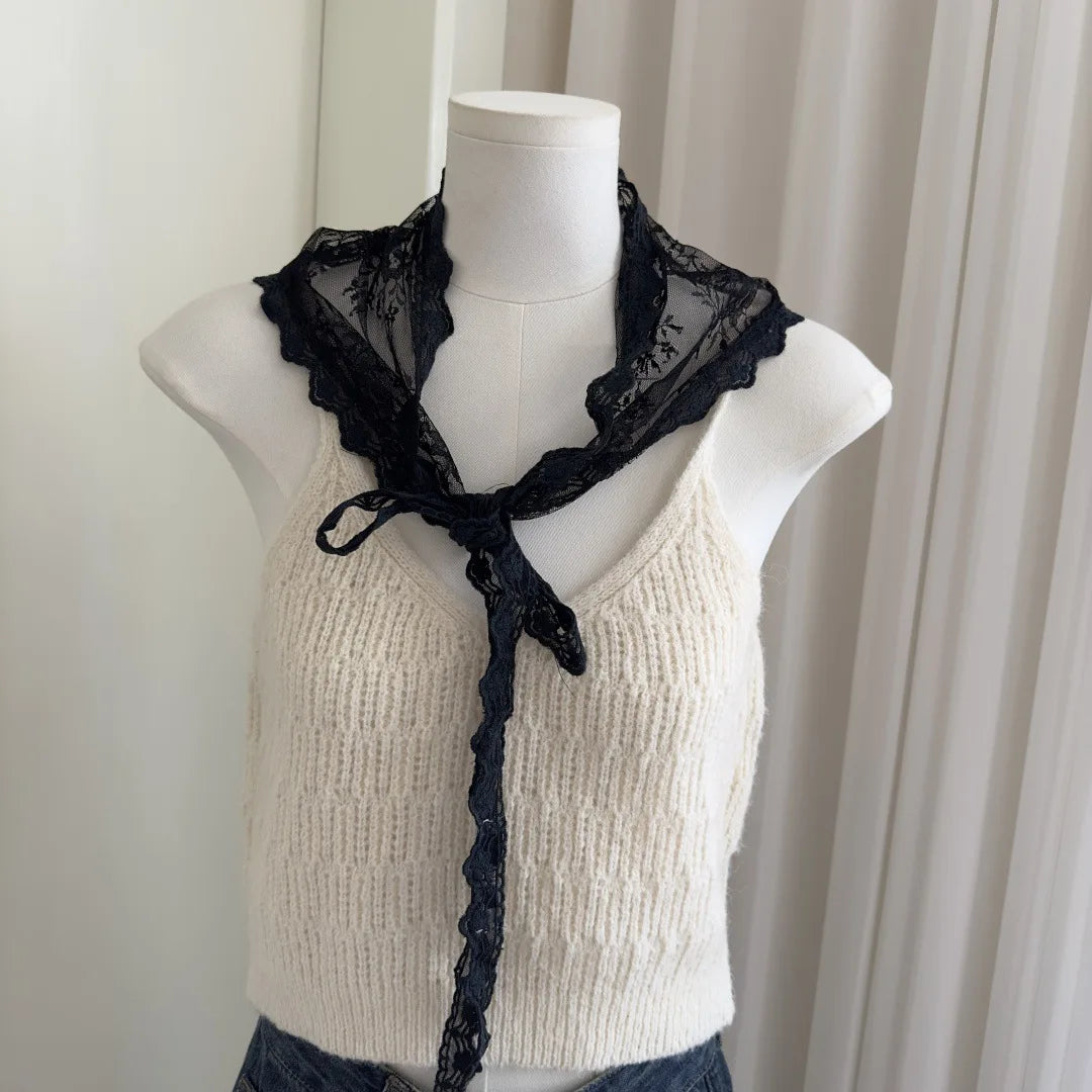 2025 HOT SALE! Y2K Women Lace Tulle Bandage Skirt Stacked Lace Half Skirt Layering Small Butt Curtain Flower Triangle Hair Scarf