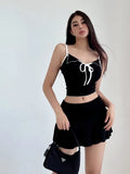 Spring Summer Women Sexy Spicy Low Waist Pleated A Line Skirt With Built In Safety Shorts Draped Slim Fit Fashion Streetwea