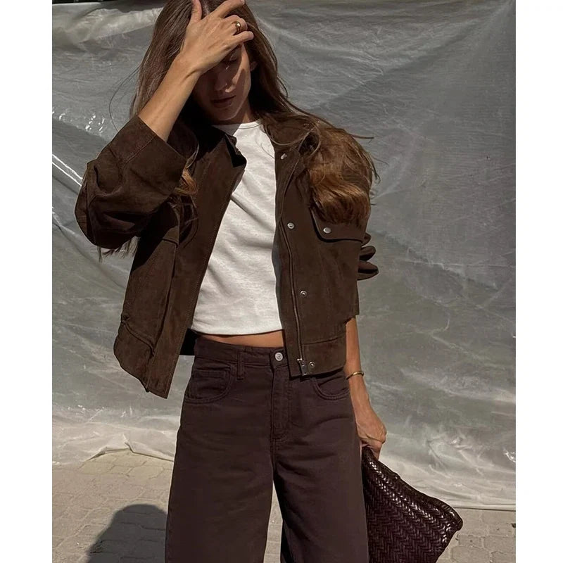 Women's Autumn Jackets 2025 New Fashion Big Pocket Elegant Women's Loose Warm Jackets Autumn Street Chic Young Student Coats