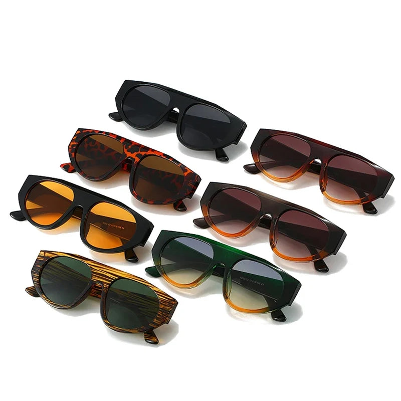 SHAUNA Retro Pilot Men Sunglasses Shades UV400 Fashion Gradient Women Double Color Punk Sun Glasses