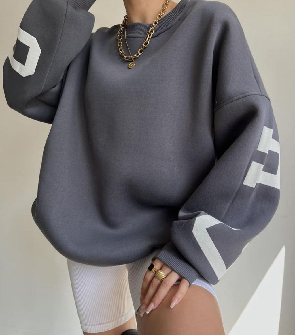 Reaper unit worldwide Casual Letters Print Sweatshirt Women Long Sleeve Loose Hoodies Y2k Streetwear