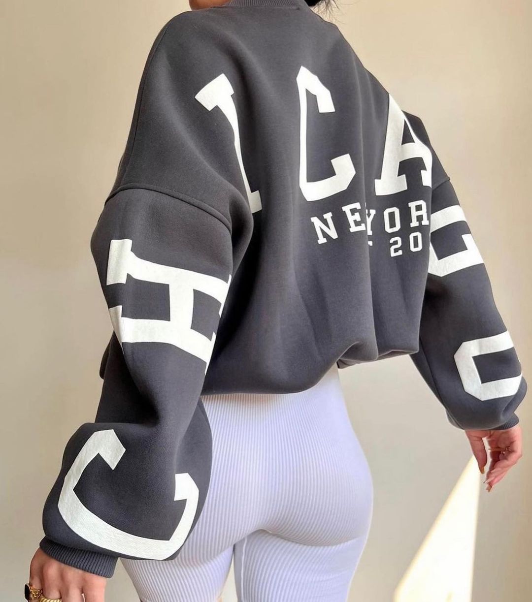 Reaper unit worldwide Casual Letters Print Sweatshirt Women Long Sleeve Loose Hoodies Y2k Streetwear