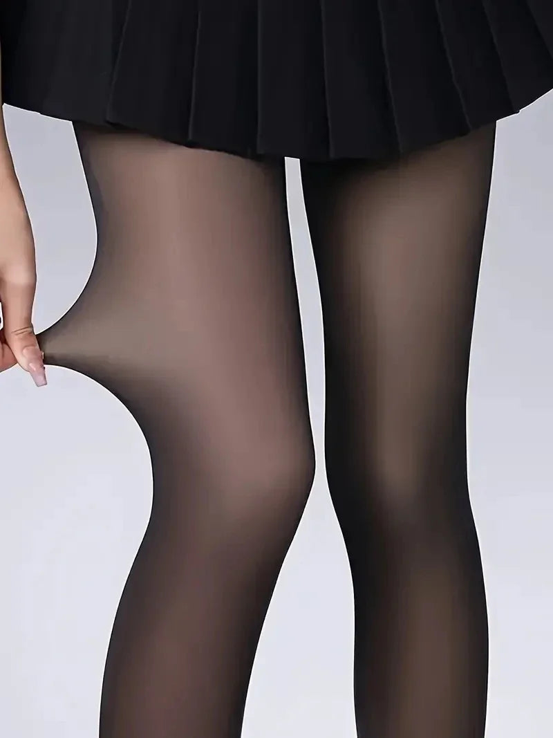 Fake semi-transparent thermal pants, autumn high stretch tights, women's underwear and pajamas