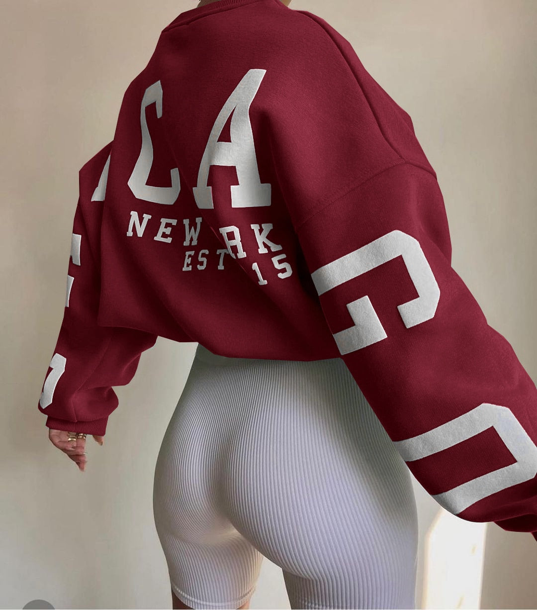 Reaper unit worldwide Casual Letters Print Sweatshirt Women Long Sleeve Loose Hoodies Y2k Streetwear
