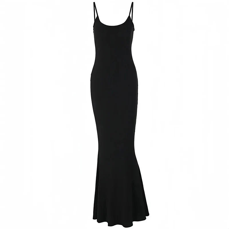 Satin Slip Sleeveless Backless Maxi Dress Women Y2K Summer Bodycon Elegant Sexy Outfits Ladies Birthday Party Club Sundress