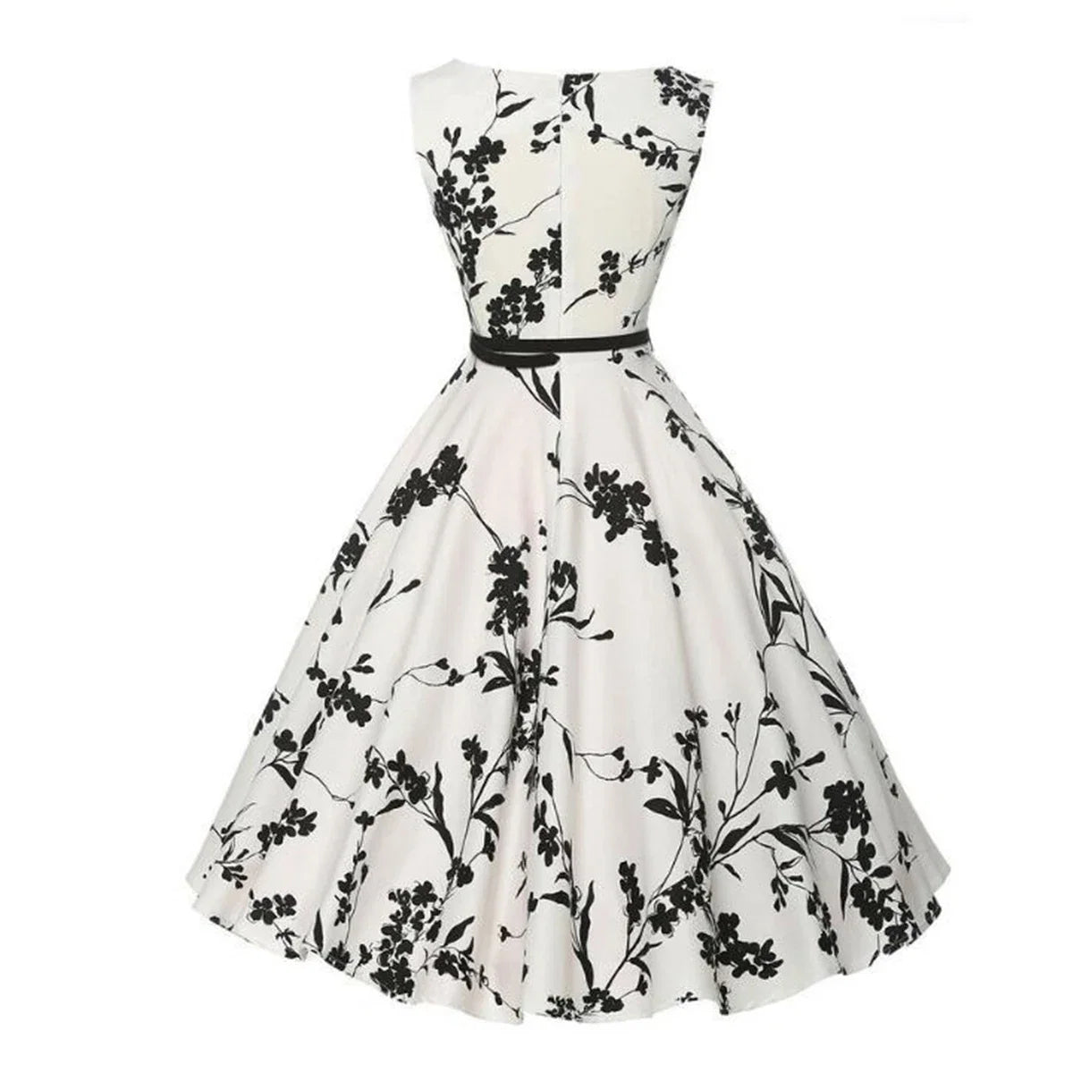 Summer Vestidos Dress Clothing Floral Robe Retro Swing Casual Vintage Rockabilly Dresses
