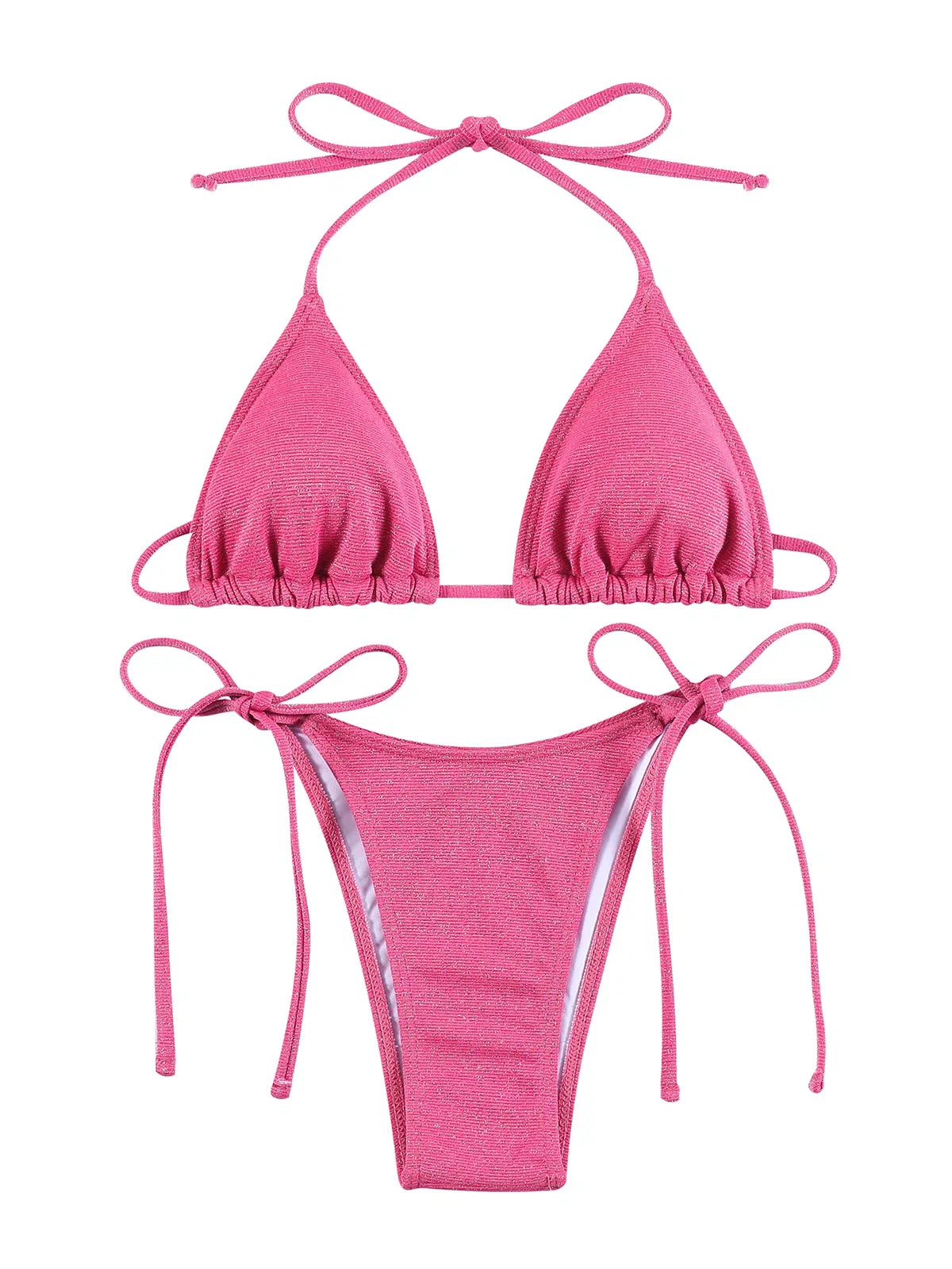 Miyouj Shiny Bikini Set Triangle Bikinis Bandage Swimsuit Women Two Piece Swimwear Summer Biquini New Beachwear