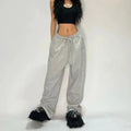 Reaper unit worldwide Y2k Gray Casual Pants Vintage Functional Tactical Men's Women's Premium Jogging Wide Leg Pants Drawstring Streetwear Sweatpants