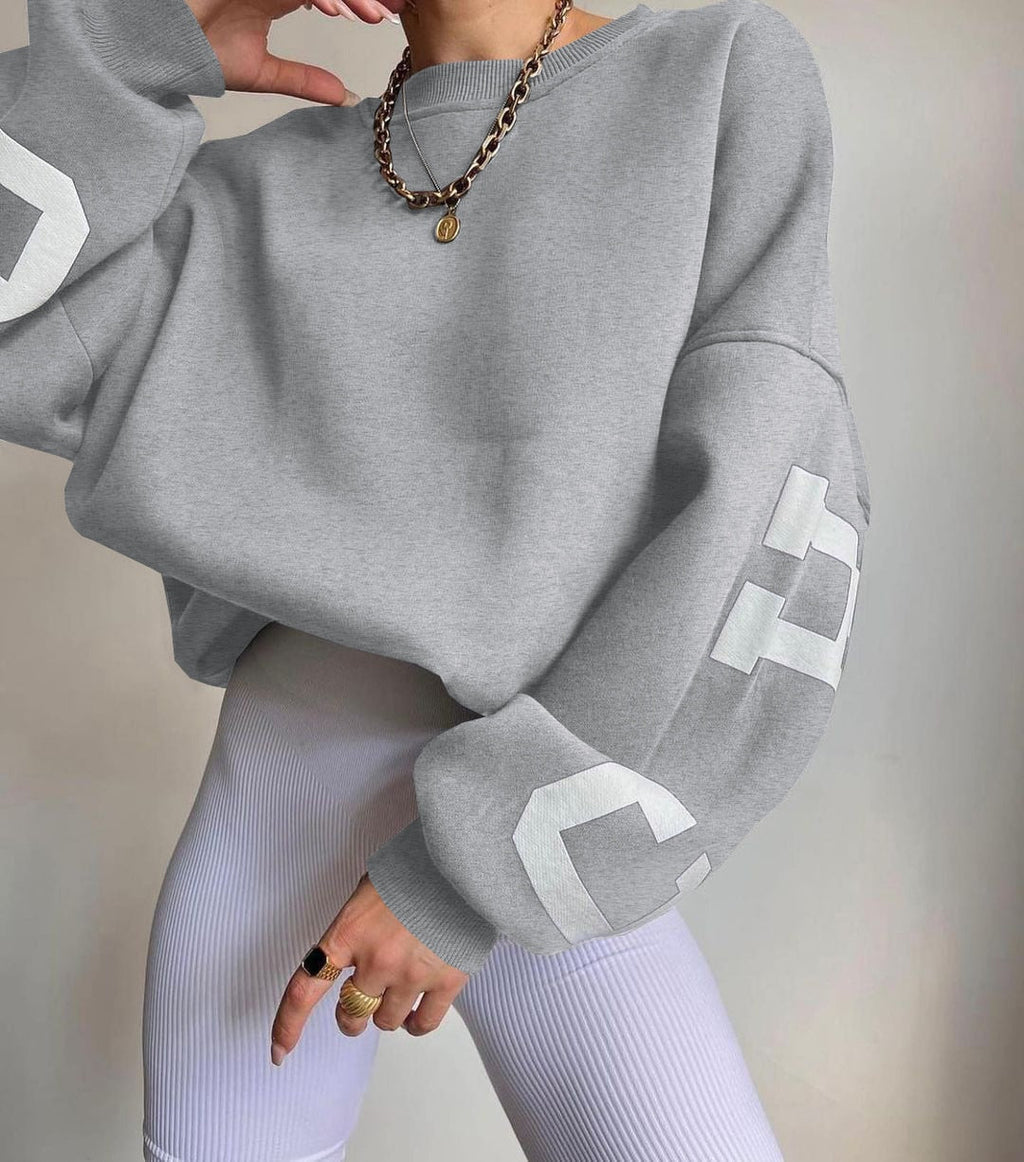 Reaper unit worldwide Casual Letters Print Sweatshirt Women Long Sleeve Loose Hoodies Y2k Streetwear