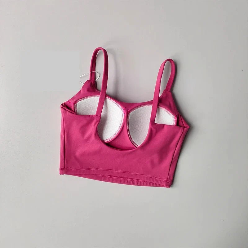 High-end Sports Bra Gym Camisole Fixed Pad Push-up Sports Underwear Women's Strapless Beauty Back Training Fitness Bra Yoga Bra