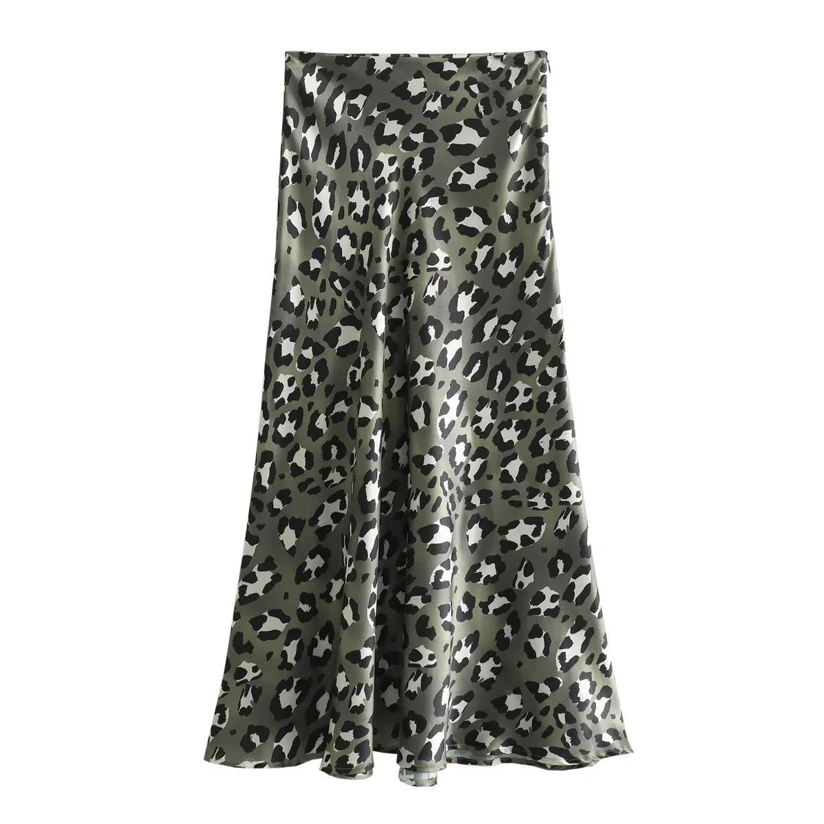 HH Women Fashion Leopard Print Skirt Vintage High Waist Midi Skirts Elegant Women Summer Casual Streetwear Skirt