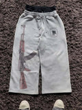 Reaper unit worldwide 2025 summer new  women Y2K double waist embroidered street couple personalized printed patterns trendy street pants