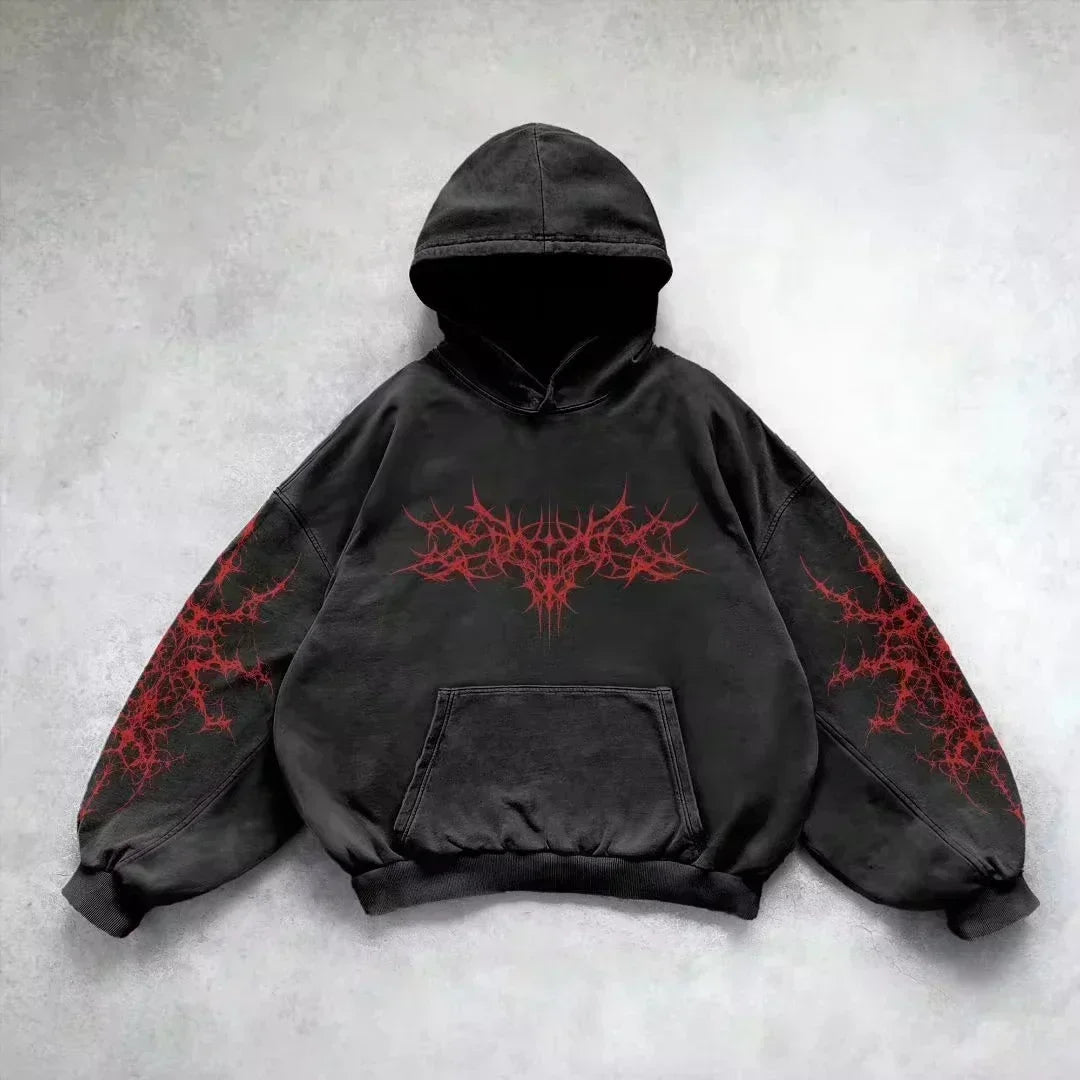 American Y2K New Hip Hop Trend Zipper Hoodie Women Street Casual Loose Joker Vintage Sweatshirt Unisex Fleece Padded Warm Hoodie
