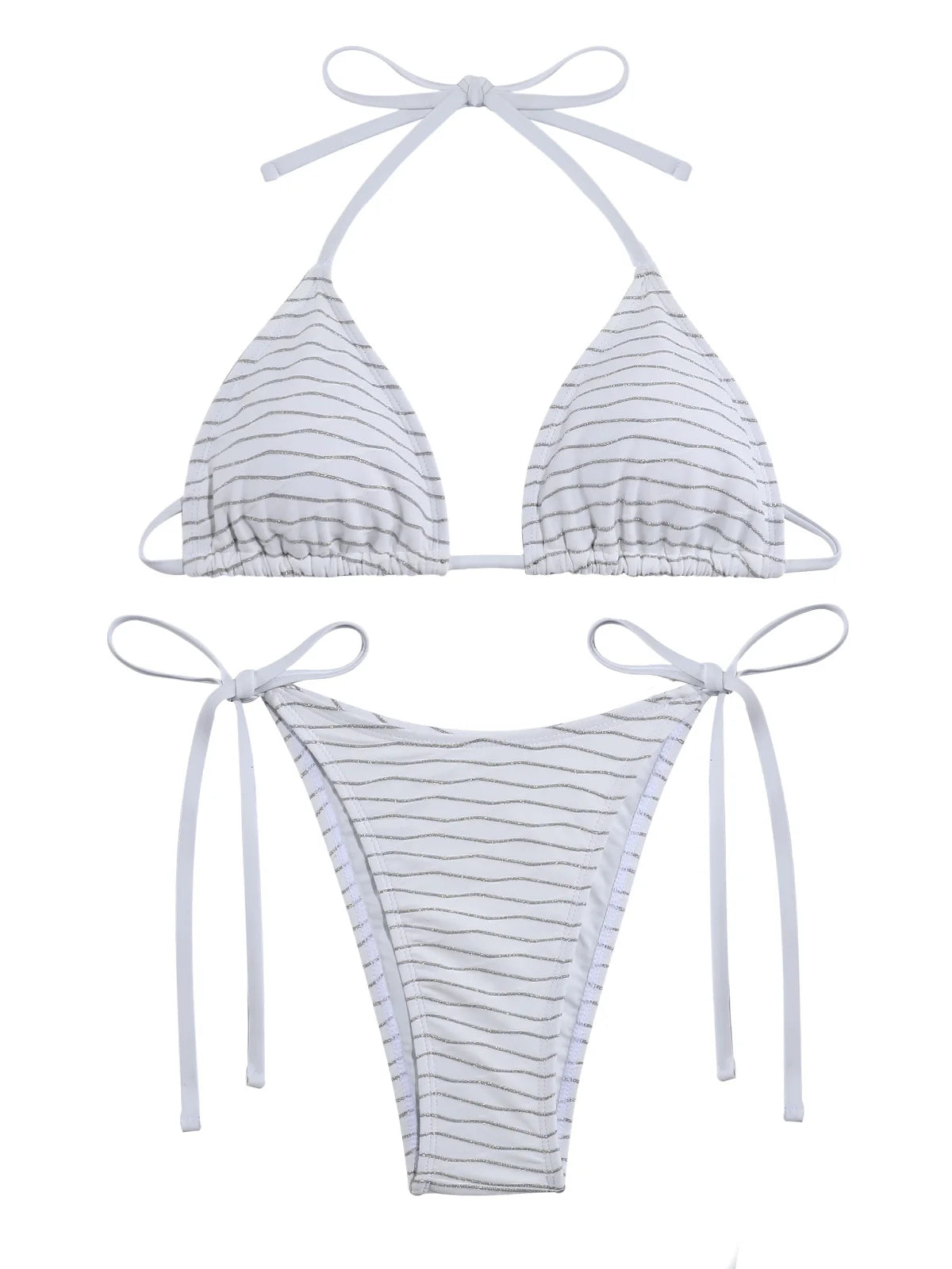 Miyouj Shiny Bikini Set Triangle Bikinis Bandage Swimsuit Women Two Piece Swimwear Summer Biquini New Beachwear